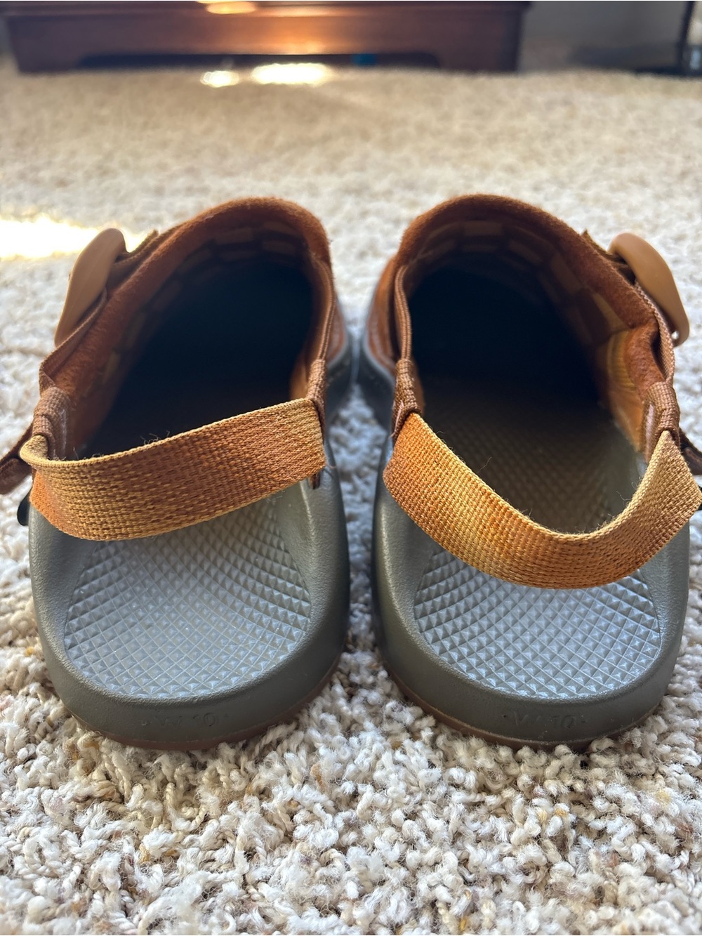 Chaco Woven Leather Mule Sandals in Burnt Orange/Tan - Picture 3 of 6
